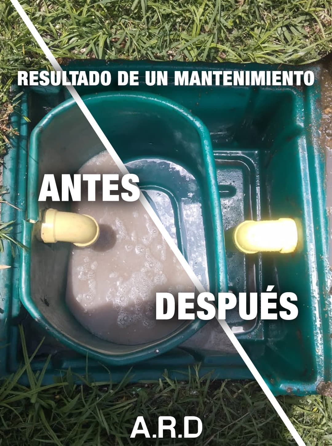 Antes y después - pozo séptico doméstico