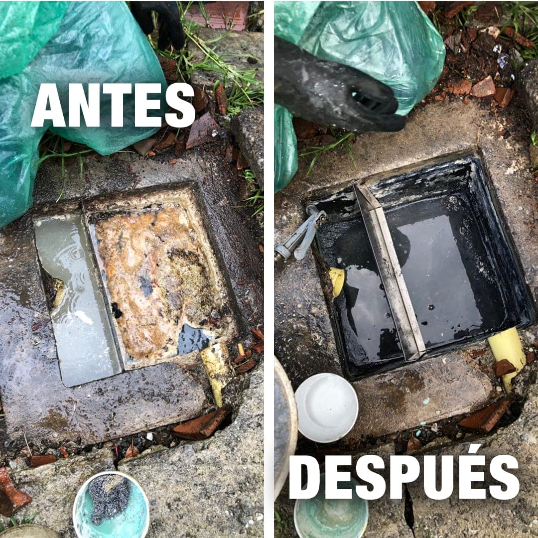 Antes y después - pozo séptico doméstico