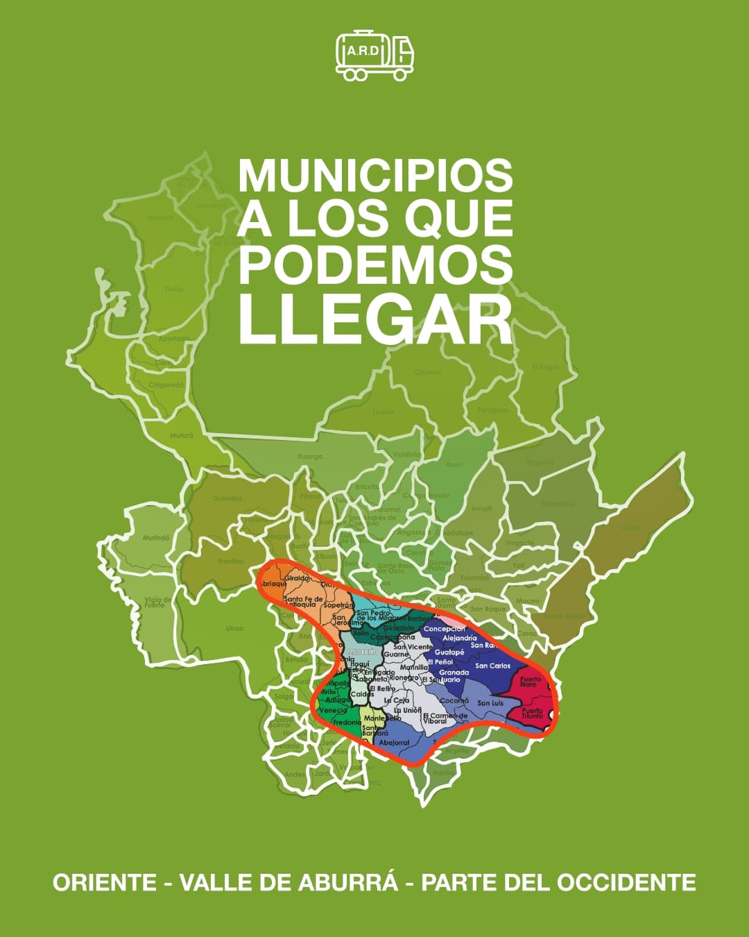 Mapa de cobertura ARD Pozos Sépticos en Antioquia